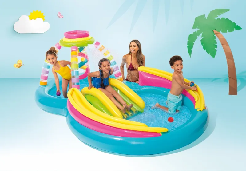 Intex Regenboog Trechter Play Center Kinderzwembad 295 X 191 X 109 Cm 4 Intex Regenboog Trechter Play Center Kinderzwembad 295 X 191 X 109 Cm - Afbeelding 2