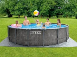 Intex Prism Frame Pool Greywood - 457 X 122 Cm – Met Filterpomp En Accessoires -Bestway Verkoopwinkel 900 1199 26742 inuse1 2020 300