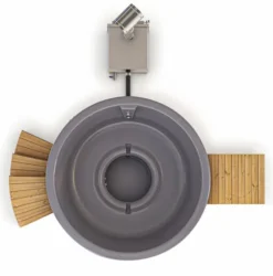 Houtgestookte Hottub Met Filteraansluiting - 4-6 Personen - Grijs -Bestway Verkoopwinkel ba inclusief 1