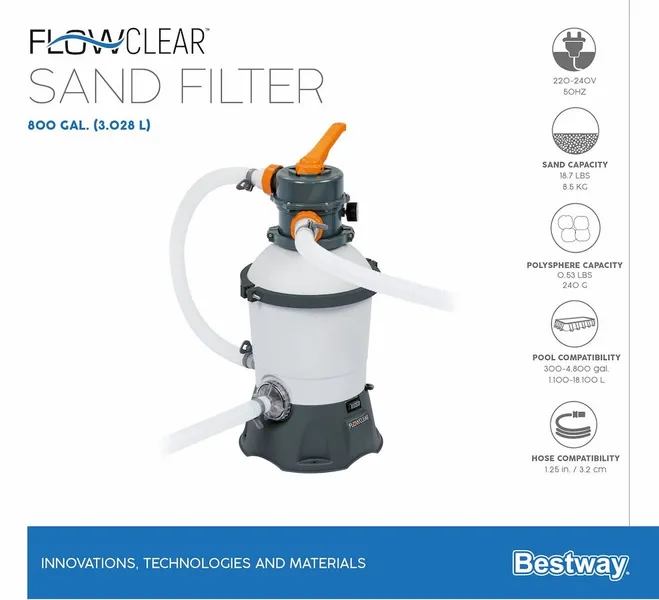 Bestway Flowclear Zandfilterpomp 3 M3/u - Afbeelding 8