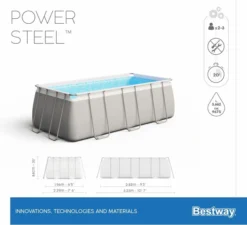 Bestway Power Steel Rectangular Zwembad - 282 X 196 X 84 Cm - Met Filterpomp En Accessoires -Bestway Verkoopwinkel bestway power steel rectangular zwembad 282 x 196 x 84 cm set 14