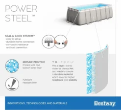 Bestway Power Steel Rectangular Zwembad - 404 X 201 X 100 Cm - Met Filterpomp En Accessoires -Bestway Verkoopwinkel bestway power steel rectangular zwembad 404 x 201 x 100 cm set 14