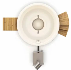 Houtgestookte Hottub Met Filteraansluiting - 4-6 Personen - Wit -Bestway Verkoopwinkel bovenaanzicht incl