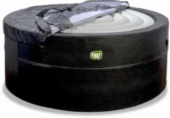 EXIT TOYS EXIT Leather Premium Opbouw Spa - 4-6 Persoons -Bestway Verkoopwinkel exit leather premium 6 opblaasbare spa cover half open