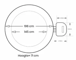 Intex Pure Spa Greywood Deluxe Opblaasbare Spa - 4 Persoons -Bestway Verkoopwinkel intex greywood deluxe 4persoons afmetingen