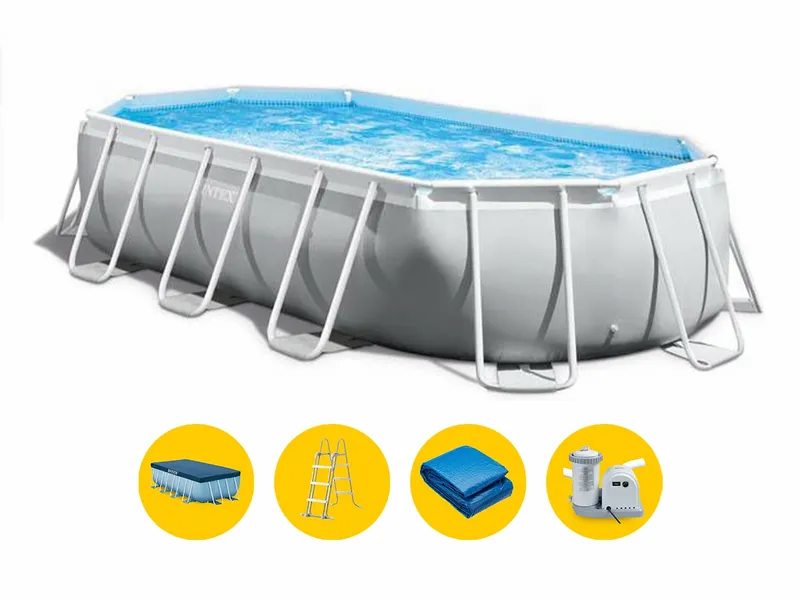 Intex Oval Prism Frame Pool - 503 X 274 X 122 Cm - Met Filterpomp En Accessoires