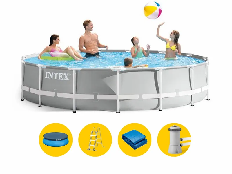 Intex Prism Frame Pool - 457 X 107 Cm - Met Filterpomp En Accessoires