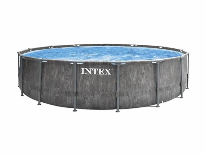Intex Prism Frame Pool Greywood - 457 X 122 Cm – Met Filterpomp En Accessoires
