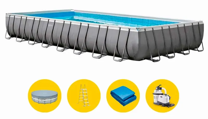 Intex Ultra Frame XTR Pool - 975 X 488 X 132 Cm - Met Zandfilterpomp En Accessoires 3 Intex Ultra Frame XTR Pool - 975 X 488 X 132 Cm - Met Zandfilterpomp En Accessoires